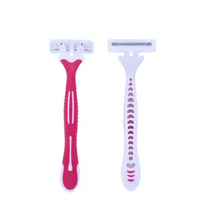 Manual Chrome Long Handle Men's Barber Shaving Safety Single Edge 3 Razor Blades Shaving Razor 3 Blades