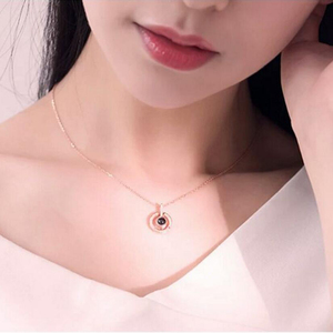 Collana con ciondolo <span class=keywords><strong>a</strong></span> forma di cuore in <span class=keywords><strong>100</strong></span> lingue collana romantiche in acciaio inossidabile con memoria d'amore - Product Image 3