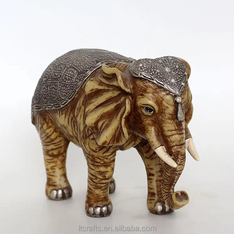 Patung Gajah Hewan Resin Buatan Tangan Dekoratif Dalam Ruangan