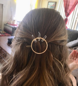 Barrettes en Quartz transparent, épingles à cheveux en pierre de Quartz brut, épingles à cheveux de mariage - Product Image 6