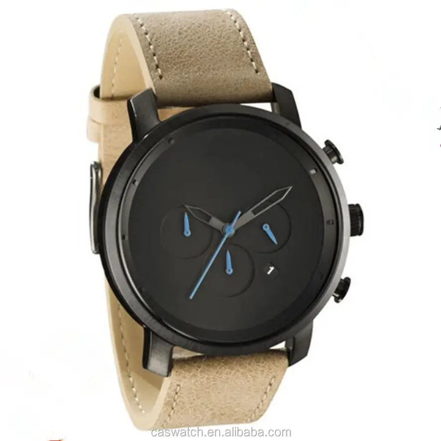 Top fashion minimalist design gents watch chronograph wristwatch with date window Japan movt 3ATM masculine watch