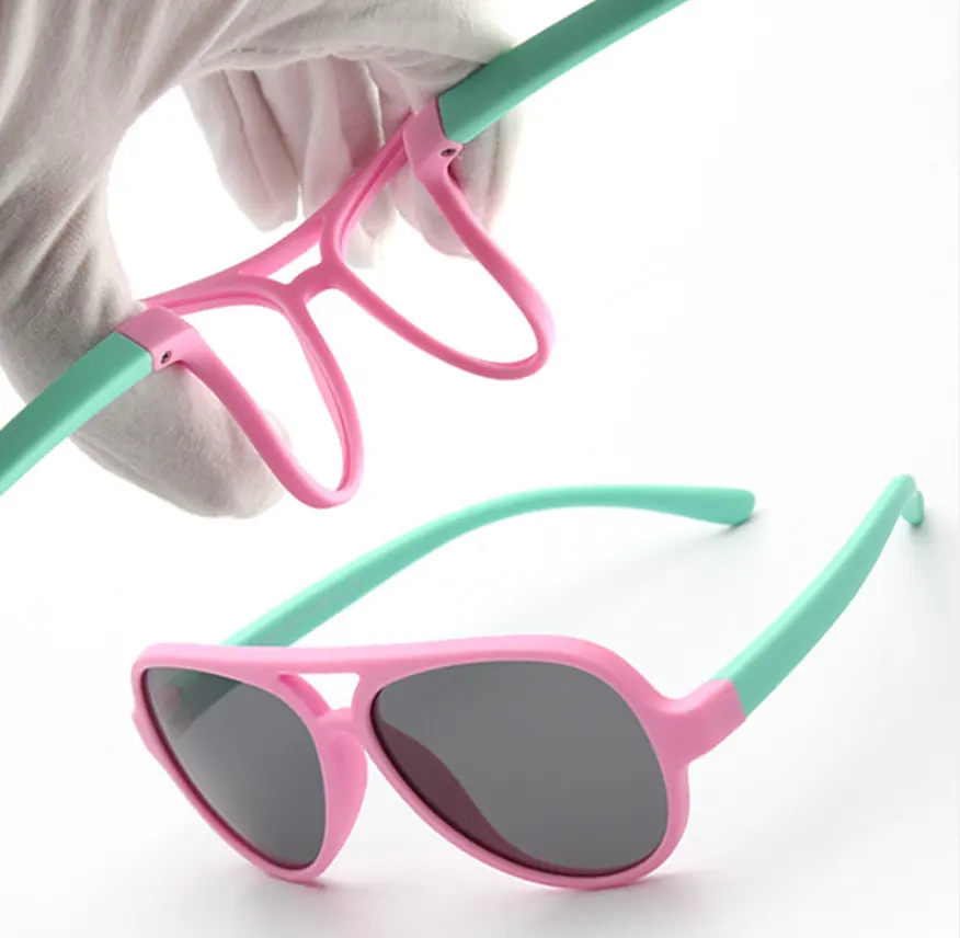 Mode Großhandel 100% UV Schutz Gummi Flexible Kleinkind Kinder Polarisierte Sonnenbrille für Jungen Mädchen