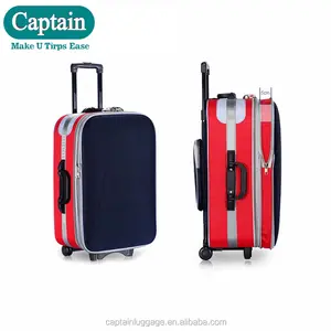 Good quality polyester fabric luggage spinner trolley polo suitcase