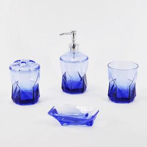 คริสตัลออกแบบสีฟ้าสีชุดอุปกรณ์ห้องน้ำ - Product Image 1