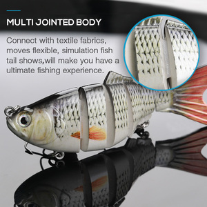 Leurre rigide wobbler coulant composé de 6 sections articulées, appât artificiel de type poisson nageur idéal pour la pêche au bar, Crankbait, 20g, 1 unité - Product Image 3
