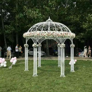 Gazebo <span class=keywords><strong>in</strong></span> Ferro Bianco Ornamentale per Decorazioni di Matrimoni <span class=keywords><strong>in</strong></span> <span class=keywords><strong>Giardino</strong></span>, Mandap, Eventi e Feste - Product Image 3
