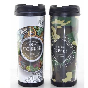 Venta Directa de Fábrica Vaso de Plástico de Doble Capa para Regalos Promocionales con Papel Publicitario Incrustado Personalizable - Product Image 1