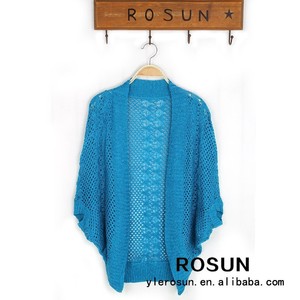 de moda frente abierto de diseño liso para venta al por mayor manga murciélago <span class=keywords><strong>mujer</strong></span> <span class=keywords><strong>cardigan</strong></span> - Product Image 1