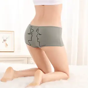 Yun Meng Ni Underwear New Design Simple Stick Drawing Short Soft Cotton Boyshort Panties für Women