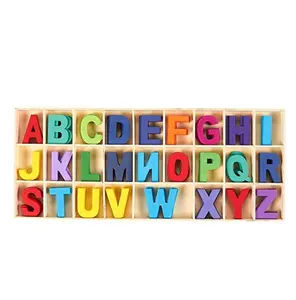 Lettere di legno-Artigianato In Legno Lettere con Vano Portaoggetti-di Legno Lettere di Alfabeto Bambini Che Imparano Giocattolo-Colori Assortiti