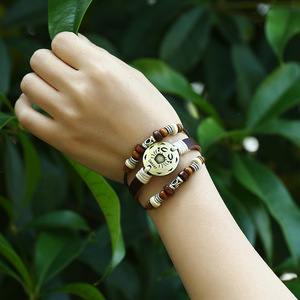 Nuova Venuta In Pelle Classica Segno Zodiacale Bracciale In Metallo Piatto Della Lega Braccialetto di Fascino Dello Zodiaco Per Gli Uomini E Le Donne - Product Image 3