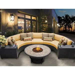 Tuinmeubilair High End Gebogen Tuin Ronde Sectionele Rotan Sofa Set