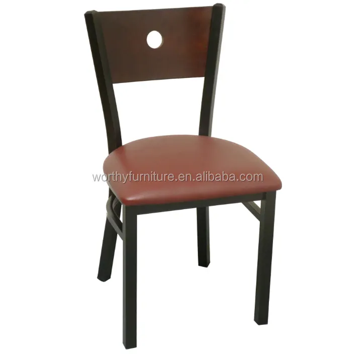 X149 strong restaurant wood panel metal frame chair for dining