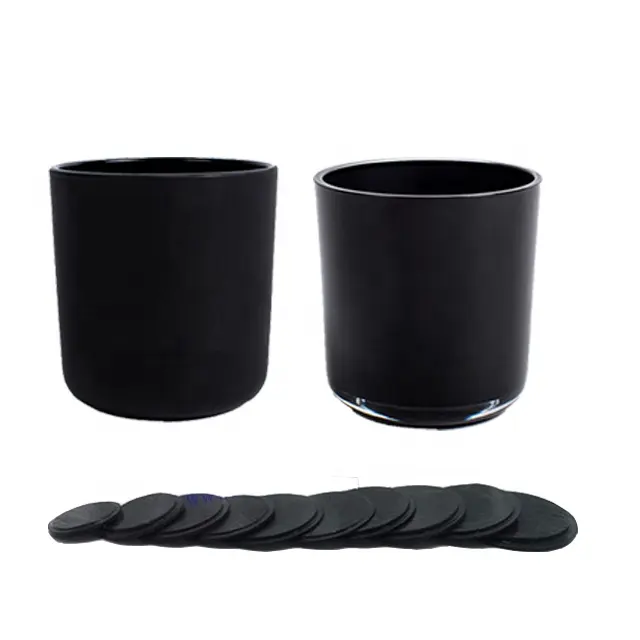 Yayun vendita calda spruzzato nero candela di vetro vaso/tumbler/supporto con slate coperchi