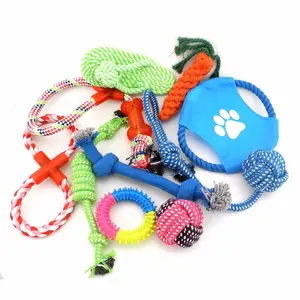 Custom Professionele Goedkope Duurzaam Zachte Zanies Touw Hond Kauwen Activiteit Speelgoed 10 Set Pack Groothandel