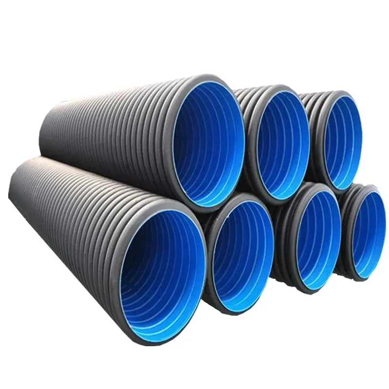 SN4 SN8 hdpe double wall corrugated drainage pipe plastic culvert pipe for sewer drainage