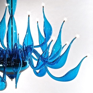 Elegante Lámpara de Araña Moderna para Escalera, Lámpara de Araña Italiana Estilo Cisne, Lámpara Colgante Antigua de Lujo, Lámparas Colgantes de Cristal para Villa CZ9091/28BLU - Product Image 2