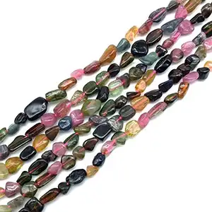 Natural Colorful Tourmaline Quartz Crystal Beads for Jewelry Making Crystal Healing Stones for Sale