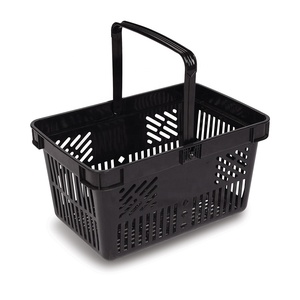 Supermarket Chains Black Shopping Plastic Basket Handle Plastic Baskets