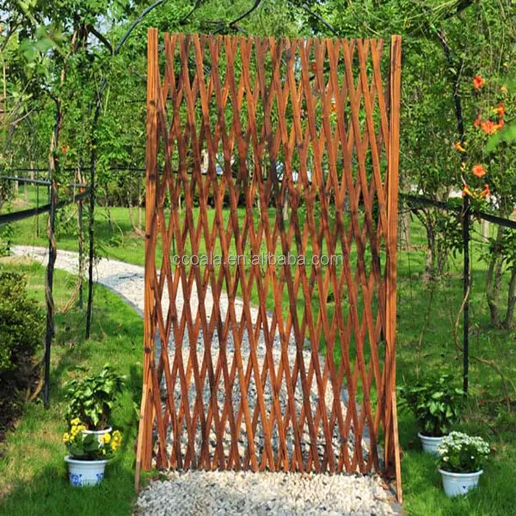 Ahşap Bahçe Çit Panelleri Açık Veranda Çit Katlama Bitkiler Çiçek Kafes