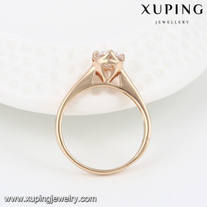 13808 Xuping 18K color oro clásico anillo de <span class=keywords><strong>compromiso</strong></span> con <span class=keywords><strong>solitario</strong></span> blanco para damas - Product Image 4