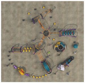 Équipement de série d'escalade en plein air pour enfants, équipement avec toboggan, rotation, anneau pivotant, CE, approuvé ISO - Product Image 2