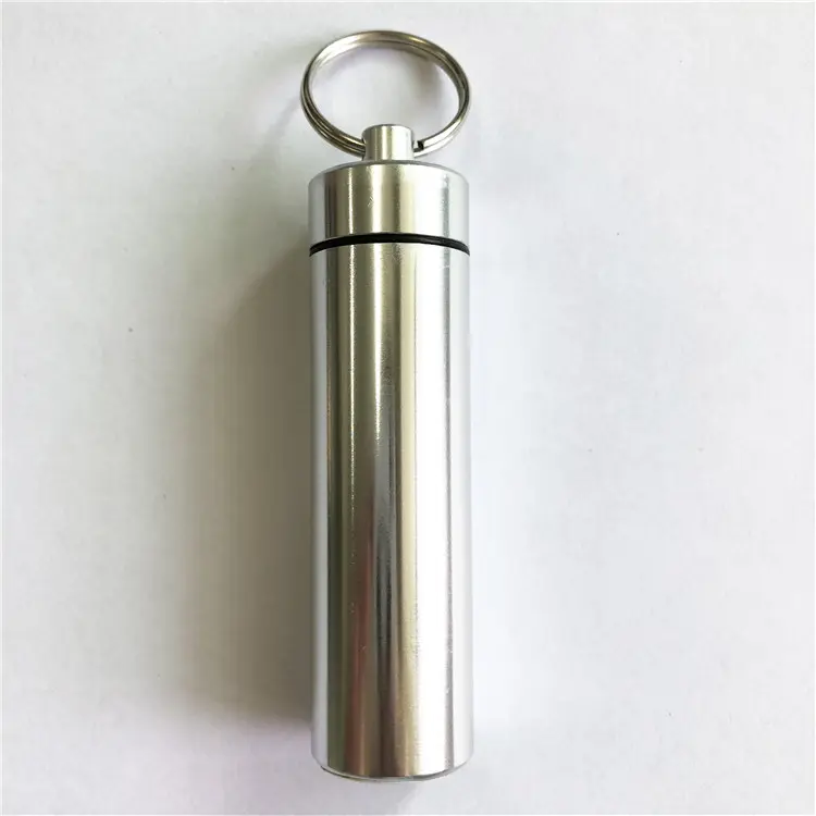23*88mm Custom Aluminum Holder Case Pill Case Keychain Storage Container for Earplug and Small Gadgets