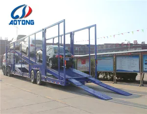 Hai Tầng Thép Chassis Auto Vehicle Transporter 2 Trục Xe Carrier Để Bán Philippines