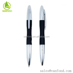 높은 품질 로고 브랜딩 트위스트 금속 고무 모양의 펜