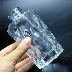 De lujo en forma de diamante reed difusor botella vacía de botellas de perfume de vidrio