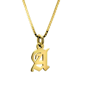 Custom Pendant Gold Silver <strong>Large</strong> <strong>Initial</strong> Big Alphabet Letter <strong>Necklace</strong> - Product Image 4