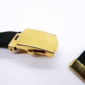 주문 돋을새김된 로고 금 구리 버클 녹색 나일론 폴리에스테 폴리아미드 전술상 가죽 끈 벨트 - Product Image 3