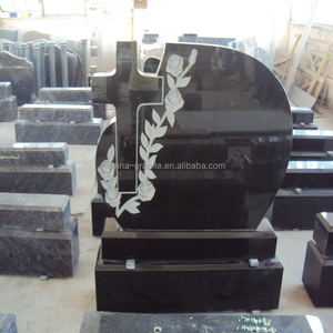 Pierres tombales bon marché de pierre tombale de monument de granit noir pur de la Chine pour le cimetière - Product Image 1