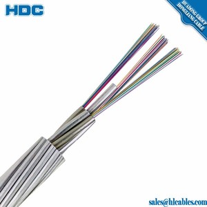 ITU-T G.652 كابل <span class=keywords><strong>opgw</strong></span> الألياف البصرية ACS موصل الخارجي 12 fiber24fiber 60mm2 سعر المصنع
