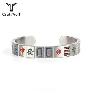 Craft Wolf Custom Mens Vrouwen Accessoires Rvs Mahjong Armband