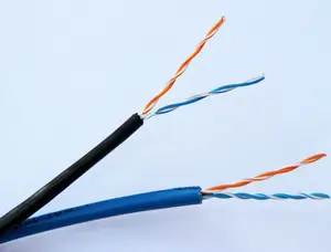 Câble plat intérieur/extérieur torsadé, 2 paires, câble lan pour téléphone