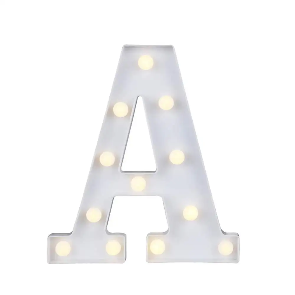 Luces LED con letras de marquesina, letrero iluminado con letras, decoración de barra de boda para fiesta, lámpara de luz nocturna de Navidad alimentada por batería