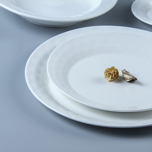 באיכות גבוהה ייחודי עיצוב מודרני רגיל לבן מלון מסעדה חתונה משתה קרמיקה צלחות פורצלן - Product Image 6