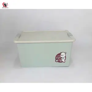 플라스틱 저장 상자 뚜껑 사각형 저장 의류 컨테이너 25L