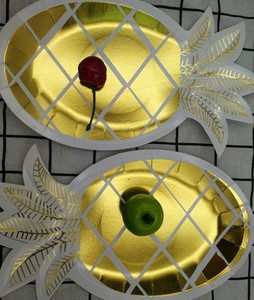 <span class=keywords><strong>Assiette</strong></span> en papier dorée imprimée unique à prix attractif jetable - Product Image 2