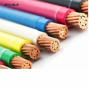 Cable de alimentación eléctrico de cobre, cable de aislamiento de PVC, THW