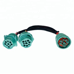 AOTAI Custom J1939 GPS Tipo <span class=keywords><strong>2</strong></span> Splitter Y Deutsch 9PIN J1939 Cable conector verde para herramienta de escáner - Product Image 3