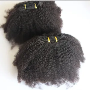 Kualitas Terbaik jalinan rambut keriting Afro 4A 4B 4C bundel rambut keriting afro putar, rambut manusia keriting afro Brasil Virgin