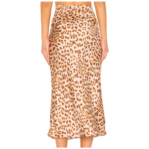 Dames Vintage Stijl Lange Satijnen Rok Luipaardprint Elegante Empire Taille Ademende Elegante Vintage Dames Satijnen Rok - Product Image 3