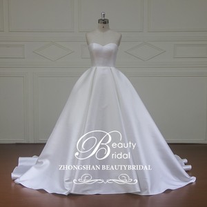XFM034 Elegant Mikado Wedding Dress <strong>Bridal</strong> Gown With Detachable Beautiful Dot <strong>Jacket</strong> - Product Image 2