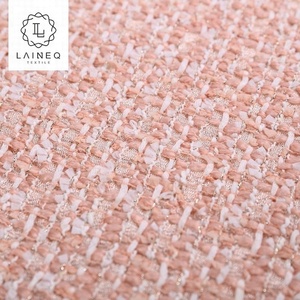 Tissu de manteau en tweed bouclé rose de style français, toucher <span class=keywords><strong>laine</strong></span>, tissé - Product Image 3