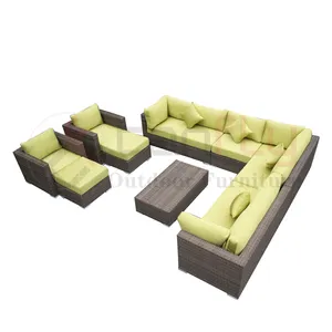 现代分段铝制L形沙发日光浴床花园沙发套装户外家具