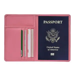 Excelência PU portador de passaporte capa de passaporte de couro caso de carteira de viagem com o titular do cartão