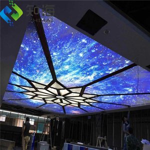 ZHIHAI Lumière étoile personnalisée Décoration 3D <span class=keywords><strong>Luminaire</strong></span> imprimé UV faux textile PVC plafond tendu film membrane plastique pour toit - Product Image 1