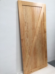 Interior un panel Z brace <span class=keywords><strong>Pino</strong></span> manchada de madera maciza Puerta de granero con hardware - Product Image 4